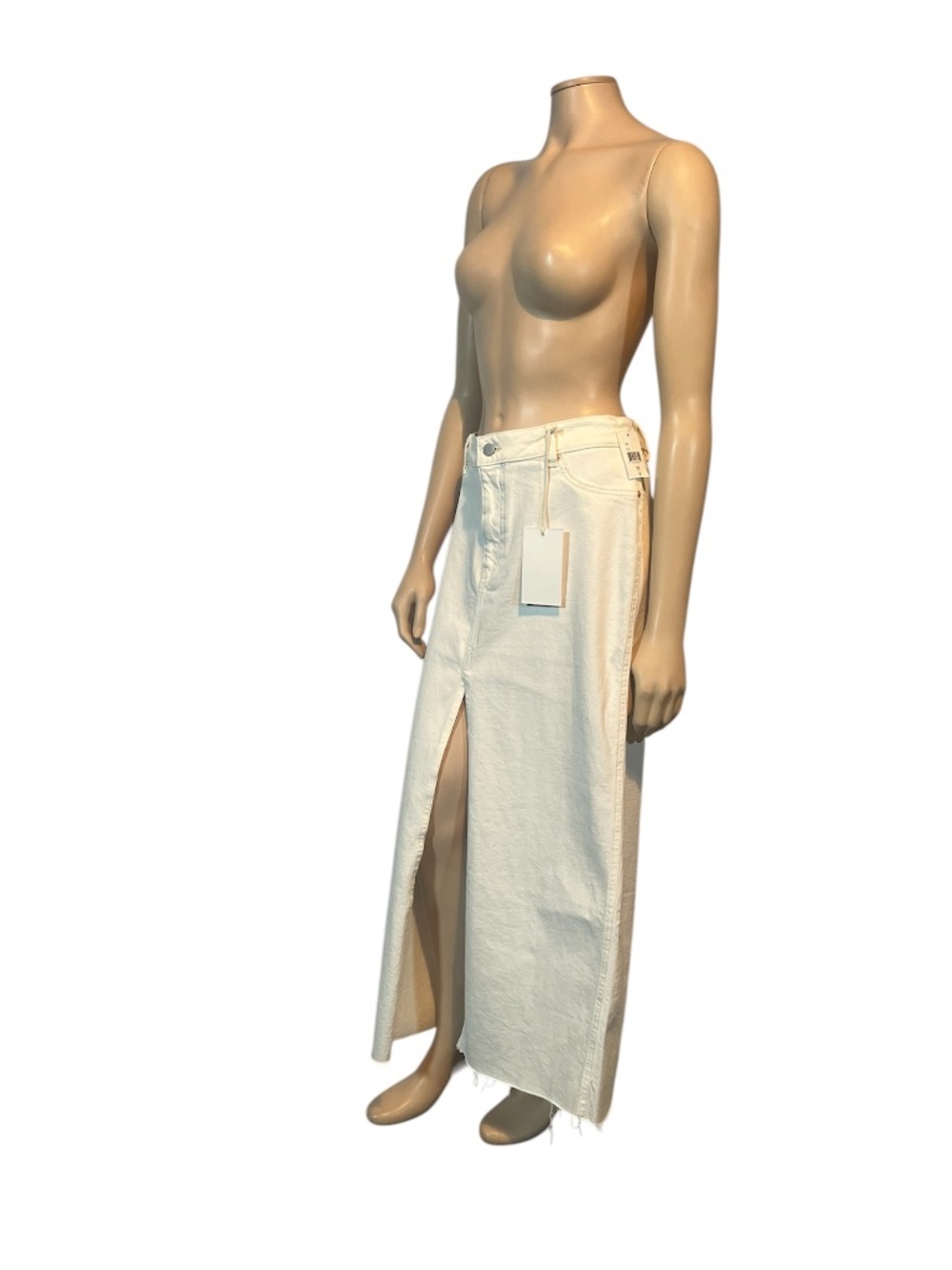 NWT DL1961 Asra Maxi White Denim Skirt with Slit